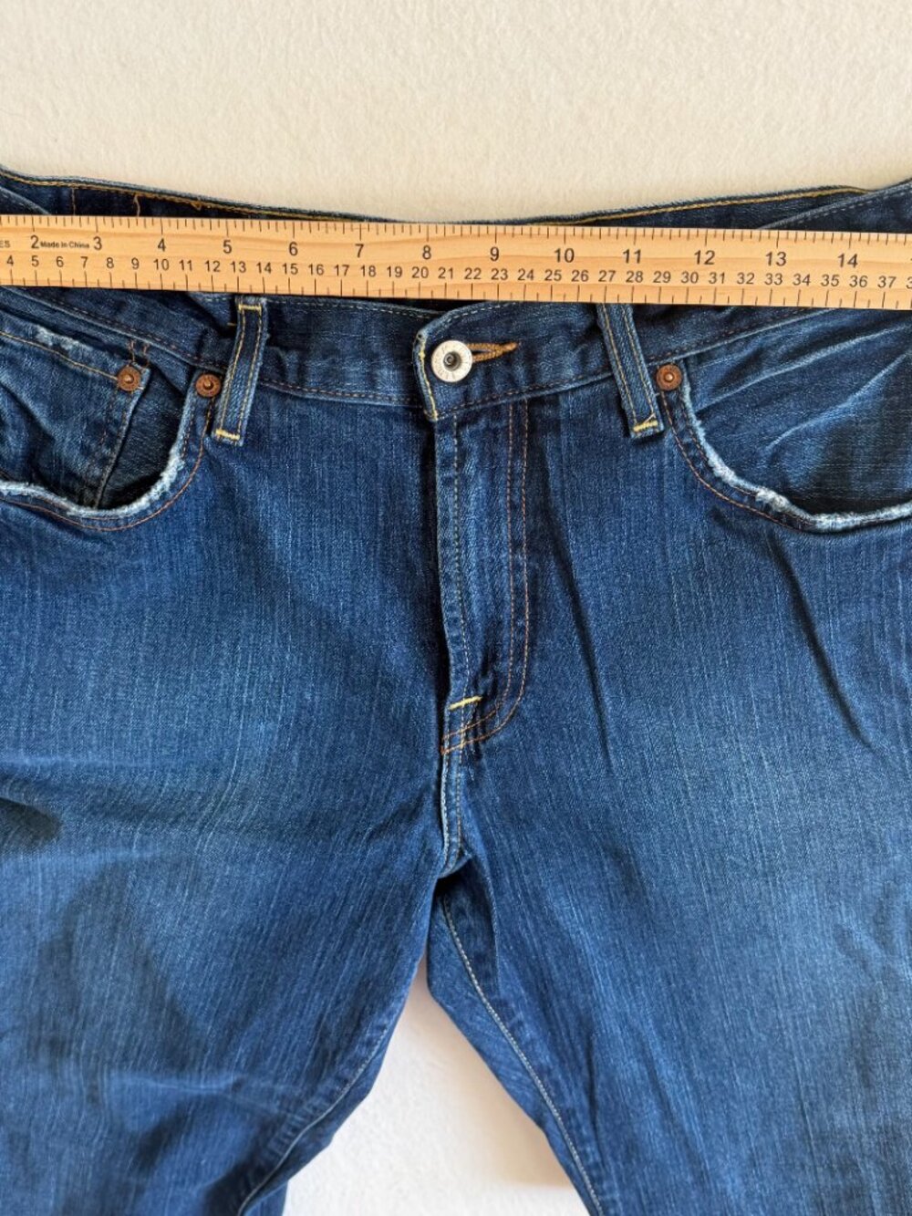 Lucky Brand Jeans Mens 32 Blue Straight Leg Dungarees Denim 32x31 Casual - Picture 5 of 14